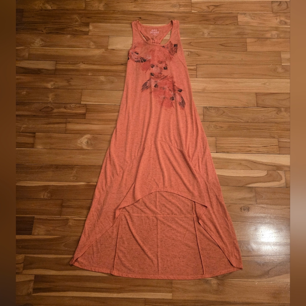 Sleeveless Coral Hi Lo Dress